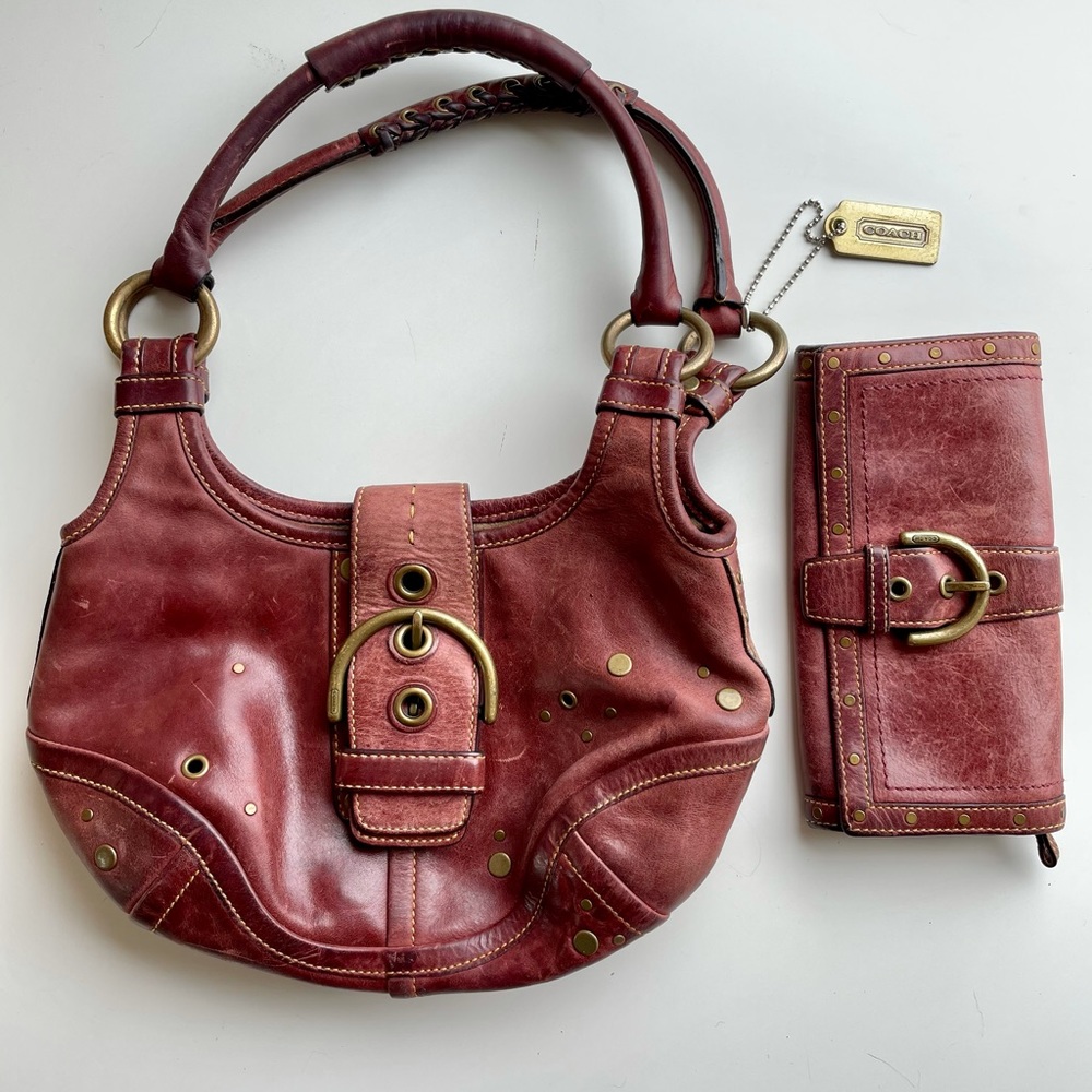 Authentic Vintage Coach Set: Handbag/Hobo & Wallet